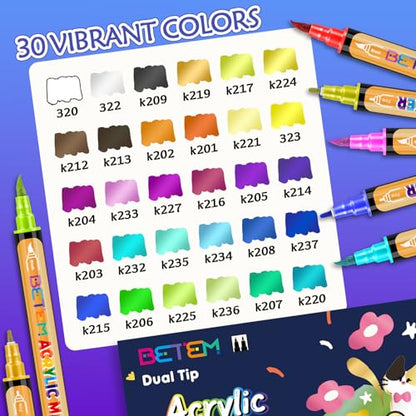 30 Metallic Paint Markers for Glass (30 Count)