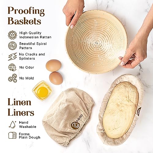 Banneton Baskets with Sourdough Bread Baking Supplies