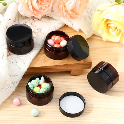 12 Pack Plastic Container Jars with Lids Round Clear Travel Cosmetic Container Jars for Toiletries