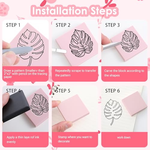 30 Pcs 2" X 2" Rubber Carving Blocks Linoleum Blocks for Printmaking