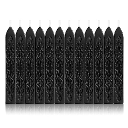 12Pcs Sealing Wax Sticks with Wicks for Wax Seal Stamp (12 Count)