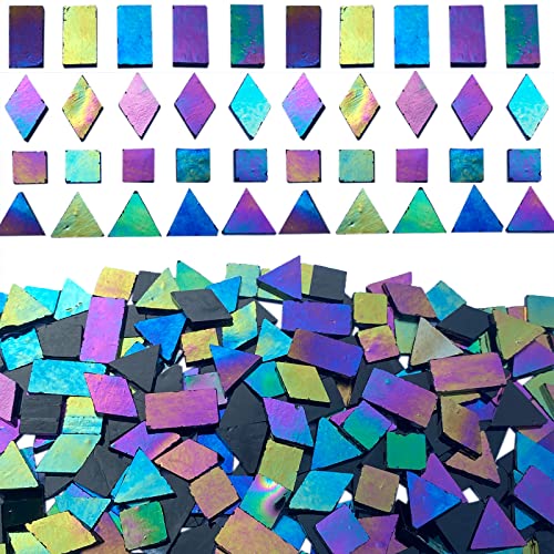 Iridescent Black Glass Mosaic Tiles (9 Ounce)