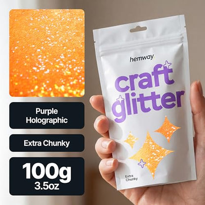 Craft Glitter Fluorescent Orange 100g Extra Chunky Glitter (3.5 Ounce)