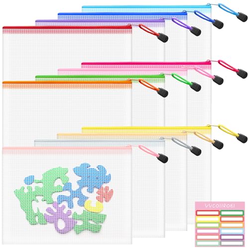 12pcs Mesh Zipper Pouch Bags Small (9 Count)