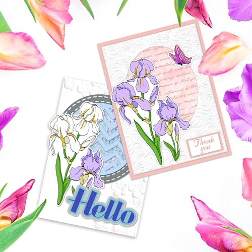 Realistic Iris Stamps & Dies & Layering Coloring Stencil Set