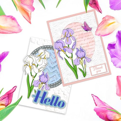 Realistic Iris Stamps & Dies & Layering Coloring Stencil Set