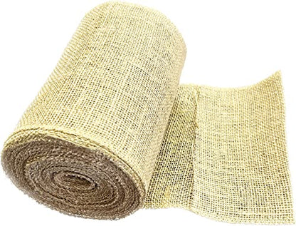 3 Pack Burlap Fabric Ribbon Natural Roll DIY (45 Foot)