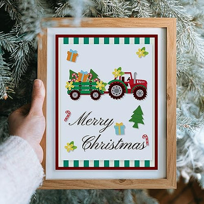 Gift Tractor Cutting Dies for Thanksgiving Day Christmas Card Making Pumpkin Christmas Tree Cut Die for DIY Scrapbooking Journal Embossing Paper Craft Decor