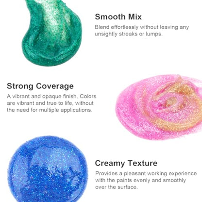 Galaxy Glitter Acrylic Paint Set (5.68 Fl Oz)