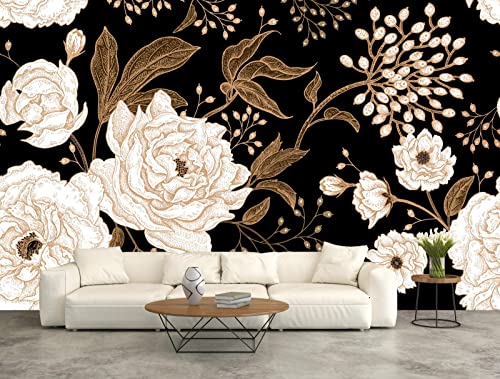 Wall Mural Peonies and Roses Floral Vintage Wallpaper (110.1 Sq Ft)