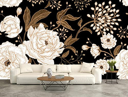 Wall Mural Peonies and Roses Floral Vintage Wallpaper (110.1 Sq Ft)