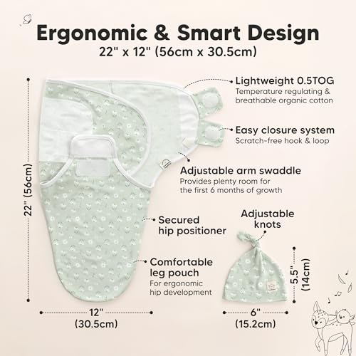 3pk Organic Swaddles for Newborns Girls