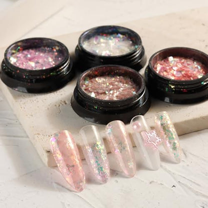 Holographic Mermaid Nail Art Glitter Iridescent Flakes (2.5 Ounce)