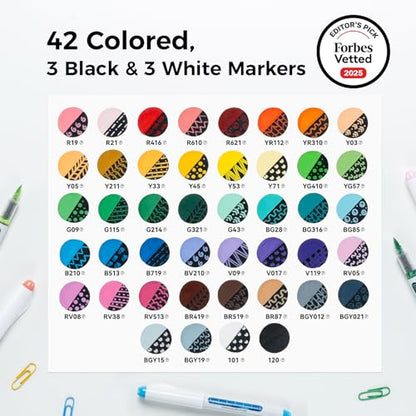 Acrylic Paint Markers Brush Tip 48 Pack Opaque Acrylic Markers (48 Count)