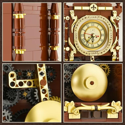 Mechanical Retro Clock Building Set Adults Teen Boy STEM Toys (751 Count)
