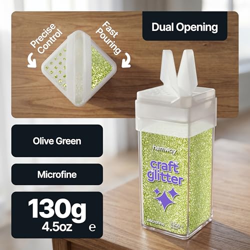 Craft Glitter Shaker Olive Green 130g Microfine (3.8 Ounce)