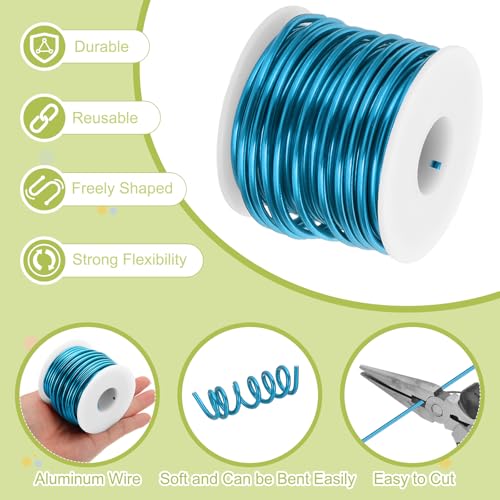 9 Gauge Anodized Aluminum Craft Wire Bendable Bonsai Training Wire 56 Feet 3mm for Sculpting Crafts Wreath Floral Beading Jewelry Making