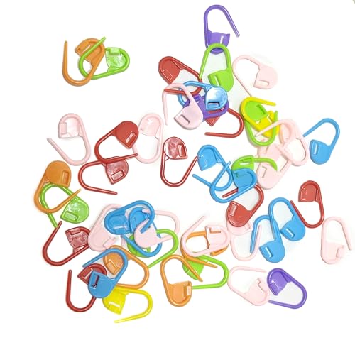 60Pcs Colorful Knitting Markers Crochet Clips Crochet Pins Bulk Stitch Markers Locking Stitch Knitting Place Markers DIY Craft Plastic Safety Pins Weave Stitch Needle Clip Counter（7 Colors (60 Count)