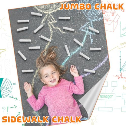 25 Pcs Sidewalk Chalks for Kids Non Toxic Jumbo Chalk for Party Gift Outdoor Art Classroom Play Painting (25 Count)