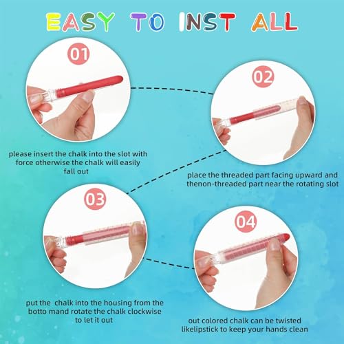12 Pcs Dustless Chalk Colored twistable Chalk (12 Count)