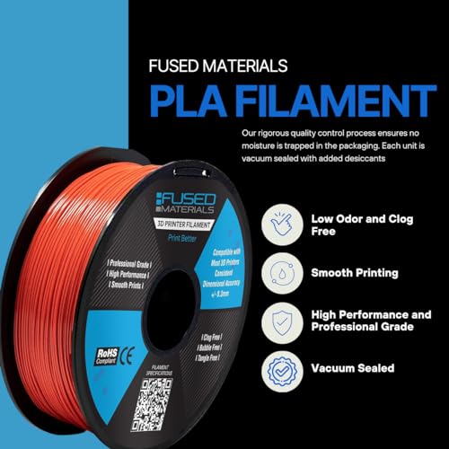 PLA Red 3D Printer Filament Fused Materials (35.27 Ounce)