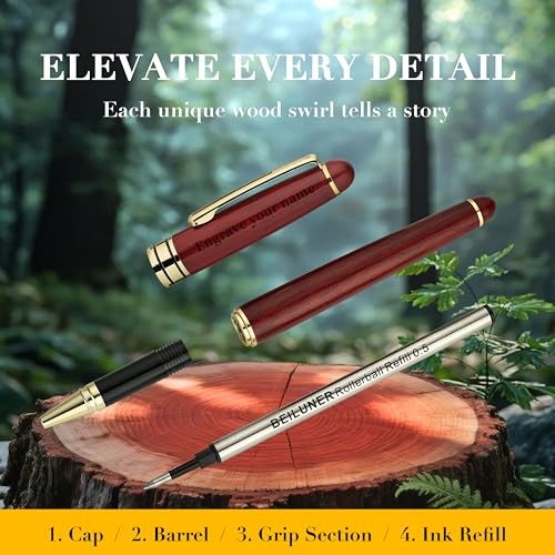 Luxury Personalized Wood Ballpoint Pen Writing Set
