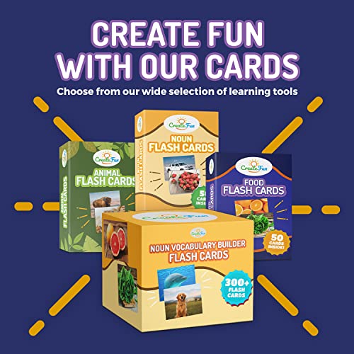 150 Noun Food & Animal Flash Cards Set for Speech Therapy (150 Count)