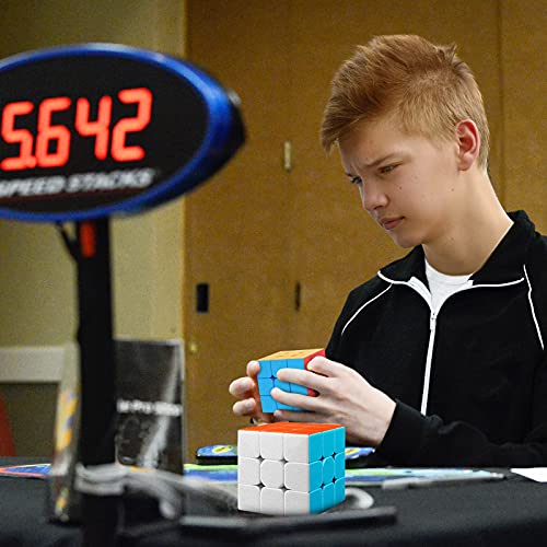 3x3 Speed Cube Stickerless with Stand & Tutorial Toy Gift for Boys 6