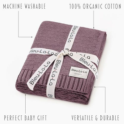 100% Organic Cotton Heritage Knit Textured Baby Quilt Blanket