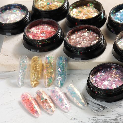 Holographic Mermaid Nail Art Glitter Iridescent Flakes (2.5 Ounce)