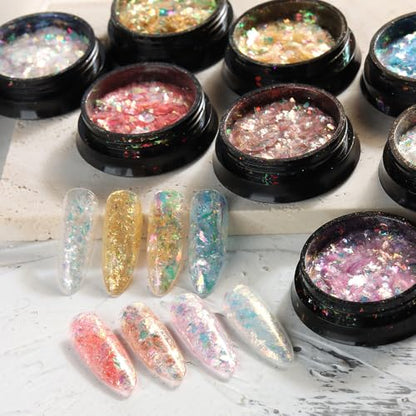 Holographic Mermaid Nail Art Glitter Iridescent Flakes (2.5 Ounce)