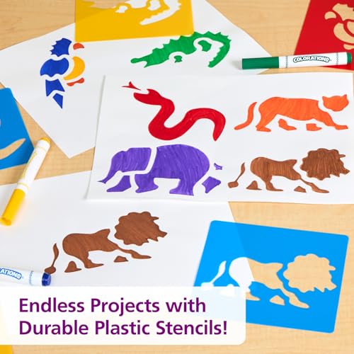 Washable Plastic Jungle Stencils (6 Count)