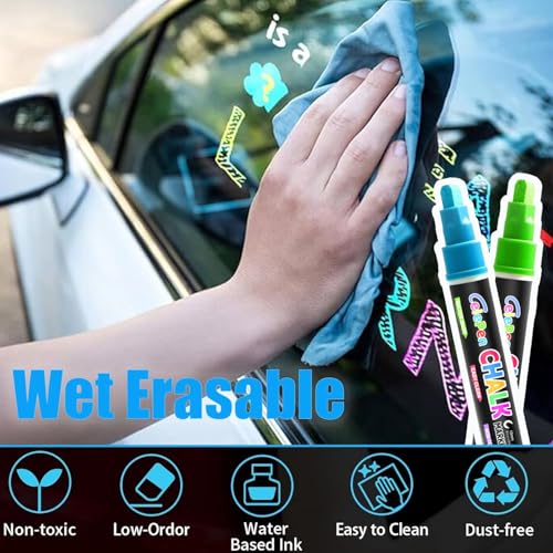 Window Chalk Markers for Cars Glass Washable