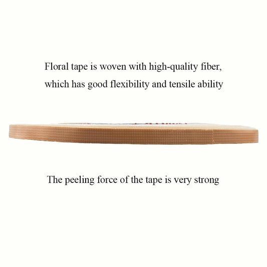 HAHIYO Light Brown 0.25Inch Wide Floral Tape, Waterproof Florist Tape Flower Wrap Adhesive Waterproof Decorative Tape for Bouquet Stem Wrapping Flower Arranging Craft, 2Rolls 200Feet/66Yard Total