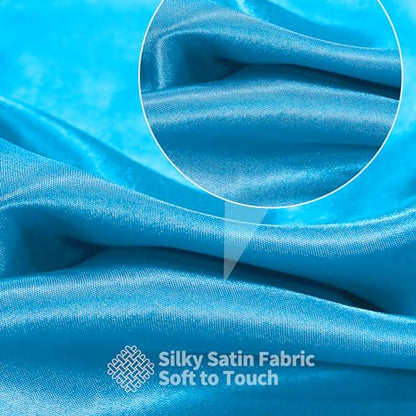 Aqua Blue Satin Fabric