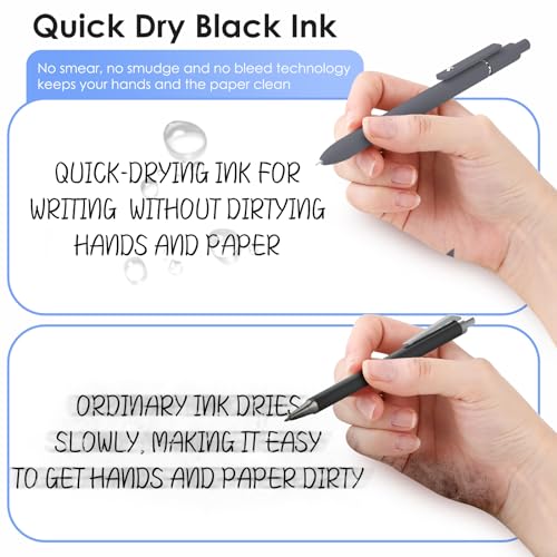 Gel Pens 6pcs 0.5mm Black Ink Fine Point Pens (6 Count)