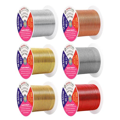 16 GA Gray Copper Red Assorted Anodized Aluminum Craft Wire (6 Count)