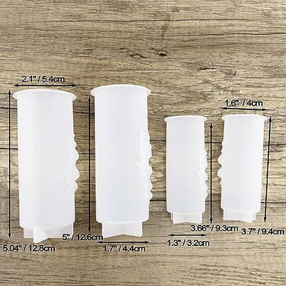 Rose Lily of The Valley Flower Pillar Candle Molds 4pcs