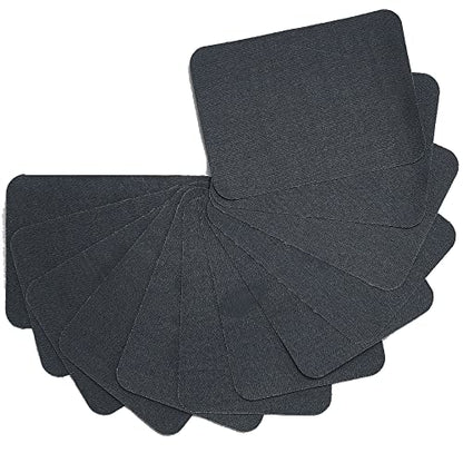 12PCS Fabric Iron on Patches Inside & Outside Strong Glue 100% Cotton Repair Patch for Clothes Pants Mending and Decorating (12 Count)