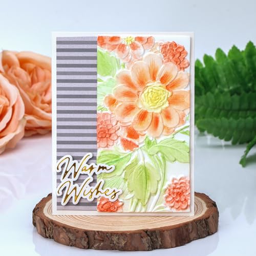 3D Embossing Folder for Card Making Texture Fades Blossom Bloom Floral Plastic Embossing Folder Template for DIY Scrapbooking Paper Card Making Paper Card Embossing Stencil