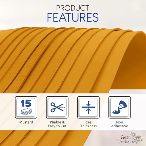 Mustard EVA Foam Sheets for Crafts (15 Count)