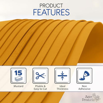 Mustard EVA Foam Sheets for Crafts (15 Count)