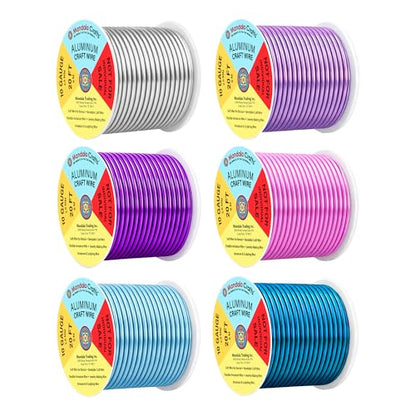 10 GA Turquoise Pink Assorted Anodized Aluminum Craft Wire