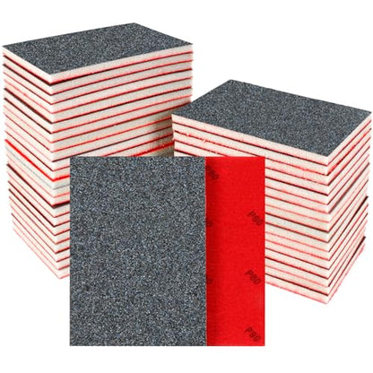 24 PCS Sanding Sponge Block 80 Grit Wet Dry Sandpaper for Wood Metal (24 Count)