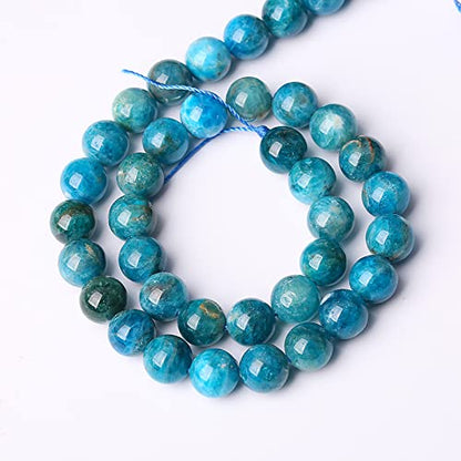 90PCS 4mm AAA Natural Blue Apatite Stone Beads Gemstone Round Loose Spacer Beads for Jewelry Making DIY Bracelet Necklace 15" (16 Count)