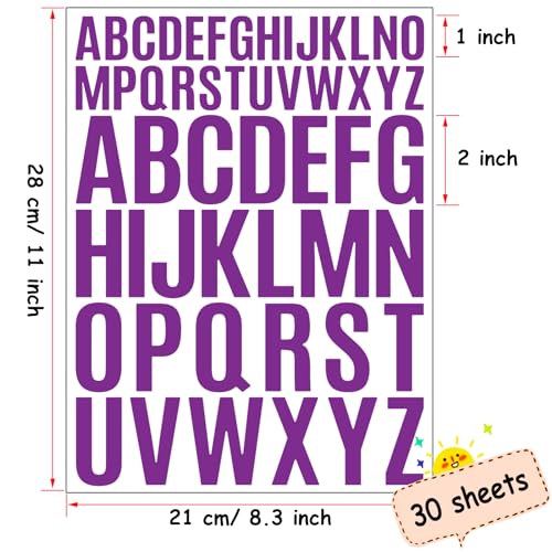 Letter Stickers 1560 Pieces 30 Sheets Stick on Vinyl Letters Capital Alphabet Sticker Letter for Craft Bulletin Boards Classroom Home Business Decor (1560 Count)