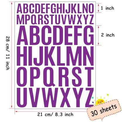 Letter Stickers 1560 Pieces 30 Sheets Stick on Vinyl Letters Capital Alphabet Sticker Letter for Craft Bulletin Boards Classroom Home Business Decor (1560 Count)