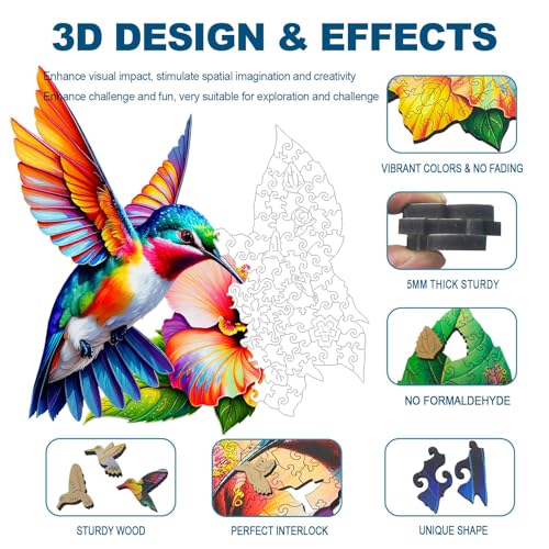 Wooden Puzzles for Adults (300 Count)