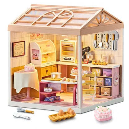 Cozy Bakery Shop Miniature House Kit with LED Light