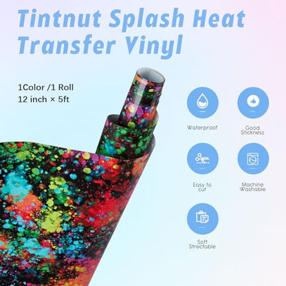 Multicolor Splash Heat Transfer Vinyl Roll
